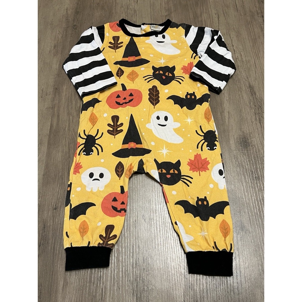 Peppy Mini Infant Halloween Romper 1 pc Outfit Sz 6 mos Boy Girl Unisex Ghosts +